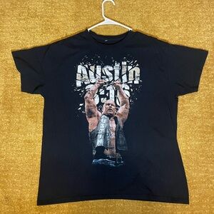 WWE Men’s Stone Cold Short Steve Austin Tshirt Men’s Size L